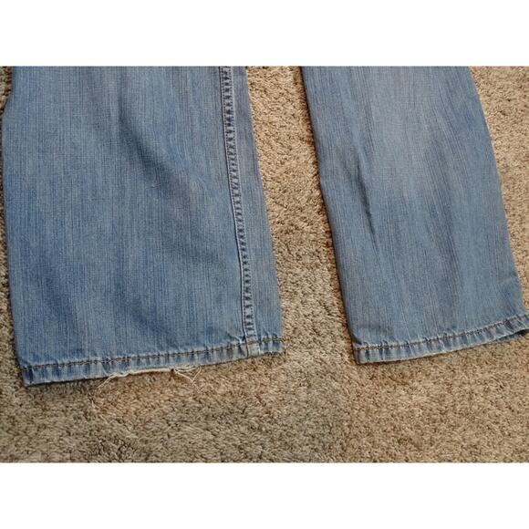 Vintage Levi's 569 Loose Straight Jeans 32x30 Faded Blue Distressed Denim Y2K - Picture 8 of 10